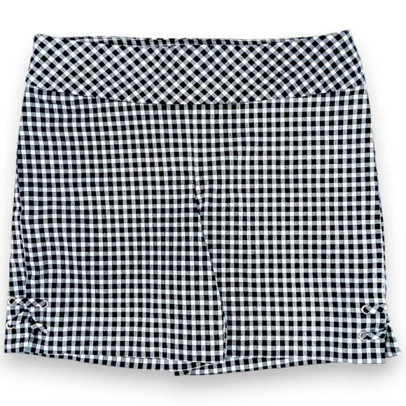 Ingredients Pants - Ingredients- Women's-Gingham Checkered Black-White Shorts-Flat Panel-Summer